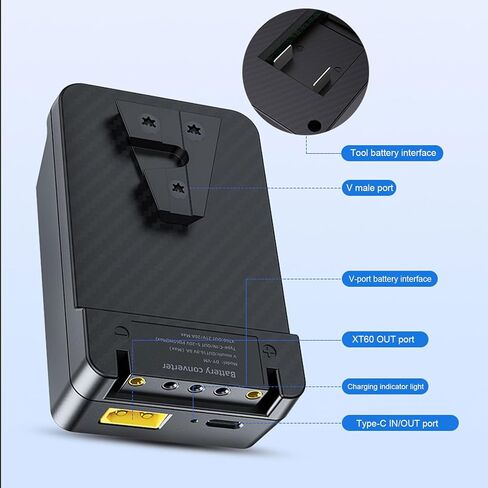 محول تركيب ذهبي إلى حامل على شكل V، PD65W من النوع C، أداة لوحدات DSLR بمصابيح LED باللون الأحمر in Kuwait