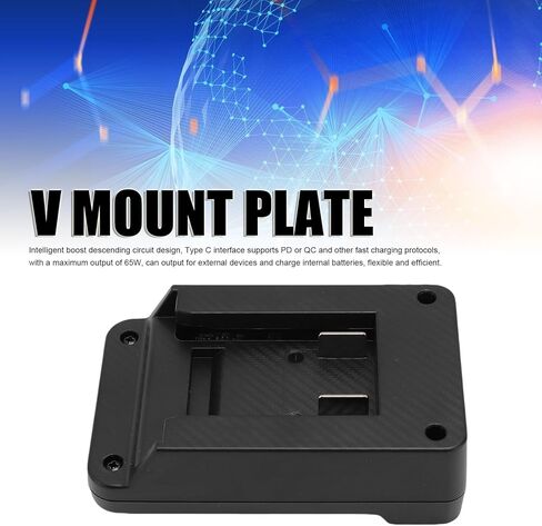 محول تركيب ذهبي إلى حامل على شكل V، PD65W من النوع C، أداة لوحدات DSLR بمصابيح LED باللون الأحمر in Kuwait