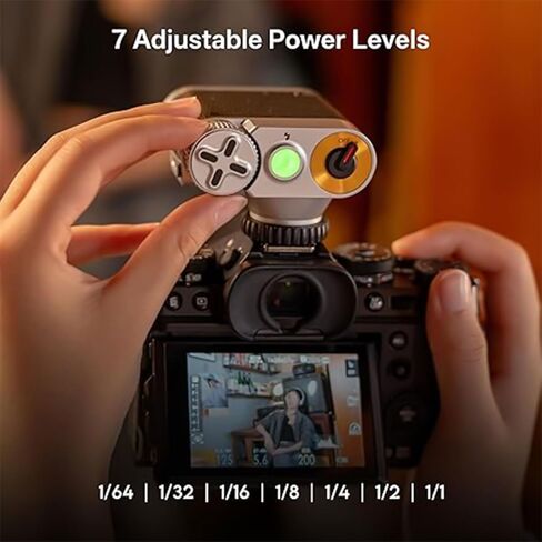 Gugxiom Retro Flash for Camera, 24W / s 0.2-1.5s Recycle Small Cam Flash with 7 Levels, S1/S2 Optical Control, GN12 On Camera Flash, Single Shoe Mount in Saudi Arabia