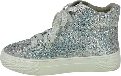 Women's Fashion Rhinestone High Top Lace Up Sneaker Shoes in Saudi Arabia