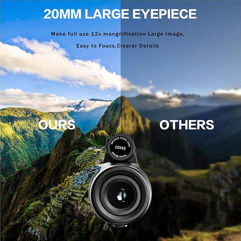Monocular Telescope, 10x42 Monocular Telescope, High Power BAK4 Prism Lens Monocular Compact HD Life Waterproof Monocular with Smartphone Adapter and Tripod for Adult Bird Watching Outdoor in Saudi Arabia