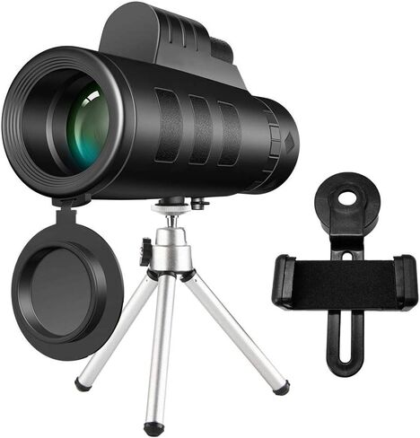 40X60 Monocular Telescope with Mobile Phone Tripod Holder, Clear Night Telescope for Adult Bird Watching Outdoor Travel Sightseeing in Saudi Arabia