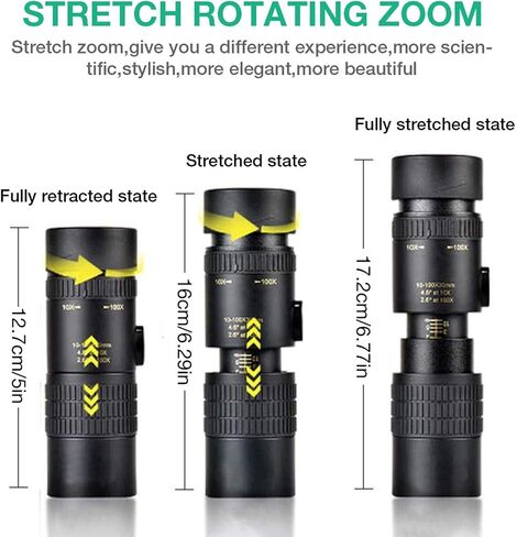 Monocular Telescope, 4K 10-300 x 40 mm Super Telephoto Zoom Monocular Telescope, HD Telescope with Phone Holder and Tripod for Adult Bird Watching Outdoor Travel Sightseeing in Saudi Arabia