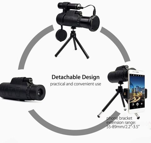 WiFi 40X60 Infrared IR HD Monocular Telescope Phone Lens Tripod HD high Power Outdoor Black for Adult Bird Watching Outdoor Travel Sightseeing in Saudi Arabia
