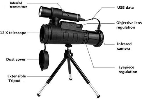 WiFi 40X60 Infrared IR HD Monocular Telescope Phone Lens Tripod HD high Power Outdoor Black for Adult Bird Watching Outdoor Travel Sightseeing in Saudi Arabia