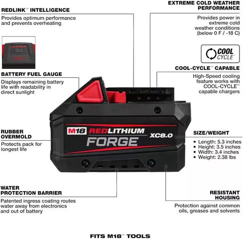 Milwaukee Electric - M18 REDLITHIUM Forge Dual Bay Super Charger with 8 in Saudi Arabia