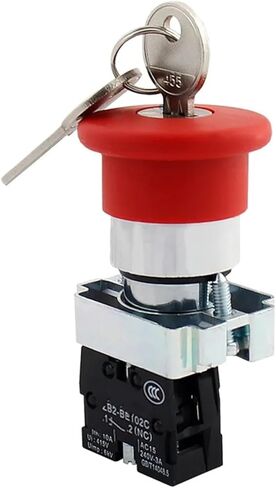XB2BS142C Key Released 1N/C Red Emergency Stop Mushroom Push Button(1pcs) in Saudi Arabia