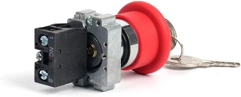 XB2BS142C Key Released 1N/C Red Emergency Stop Mushroom Push Button(1pcs) in Saudi Arabia