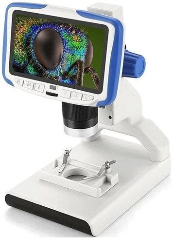 200X Digital Electron Microscope, 5" LCD Screen, 2MP Sensor, 8 LED Lights, Adjustable Stand for Soldering & Watch Repair in Kuwait