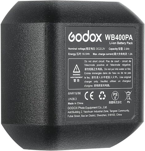 بطارية بديلة Godox AD400Pro WB400P متوافقة مع AD400 Pro Studio Flash Strobe مع DC 21.6V 2600mAh 56.16Wh ملحقات صور الليثيوم عالية الأداء in Saudi Arabia