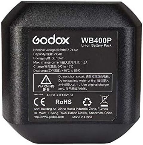 بطارية بديلة Godox AD400Pro WB400P متوافقة مع AD400 Pro Studio Flash Strobe مع DC 21.6V 2600mAh 56.16Wh ملحقات صور الليثيوم عالية الأداء in Saudi Arabia