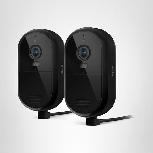 كاميرا Arlo Essential 2K الأمنية (إصدار 2025) + 6 أشهر من الخطة الآمنة الإضافية، طاقة سلكية مستمرة، التعرف على الأشخاص، اكتشاف الطرود، معاينة متحركة، واي فاي ثنائي النطاق، كاميرا واحدة، أسود in Saudi Arabia