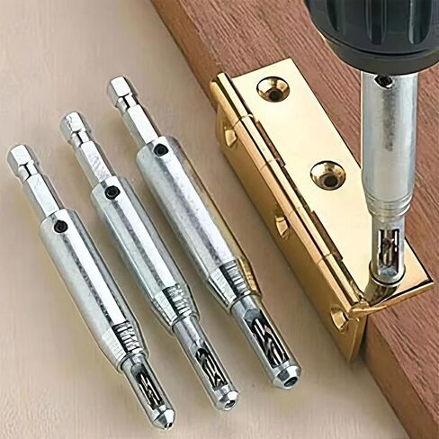 3pcs Self Centering Hinge Drill Bit Set High-Speed Steel Woodworking Door Window Hinge Drill Bit Positioning Hole Opener in Saudi Arabia