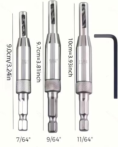 3pcs Self Centering Hinge Drill Bit Set High-Speed Steel Woodworking Door Window Hinge Drill Bit Positioning Hole Opener in Saudi Arabia