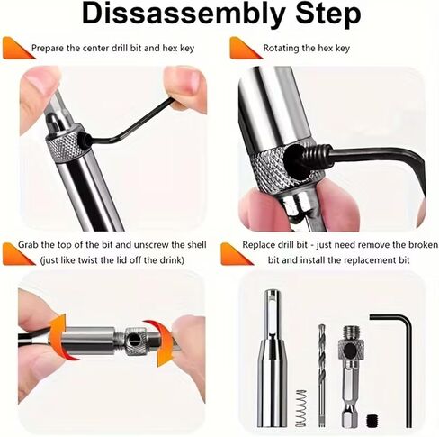 3pcs Self Centering Hinge Drill Bit Set High-Speed Steel Woodworking Door Window Hinge Drill Bit Positioning Hole Opener in Saudi Arabia