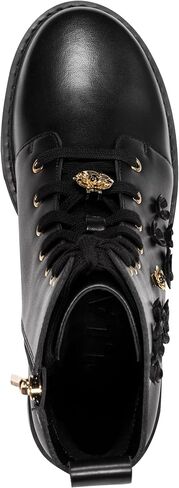 KARL LAGERFELD Women's Mela Fleur Combat Boot with Flower Embellishments in Saudi Arabia