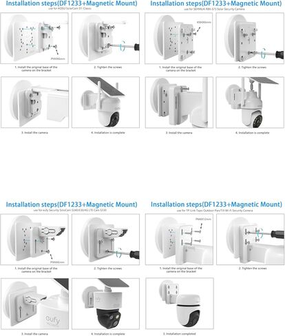 حامل مغناطيسي متوافق مع كاميرا eufy Security Solocam S340/E30/E42/4G LTE Cam S330/ E330 (احترافية) (أسود) in Saudi Arabia