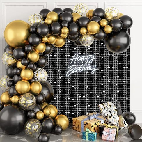 Gold Shimmer Wall Backdrop 48 Panels Cover 8 x 6 Ft, Photo Backdrops for Wedding,Anniversary,Birthday,Party Decoration in Saudi Arabia