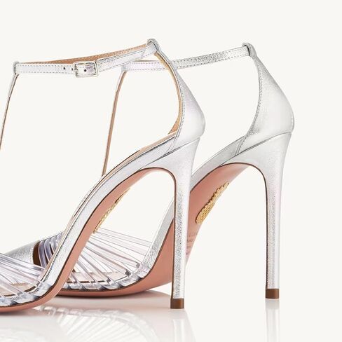 صنادل نسائية شفافة ذات ألوان مختلطة من Stiletto، مقاس كبير مثير بكعب عالٍ مغلق من الأمام للولائم والحفلات وعرض الأزياء in Kuwait