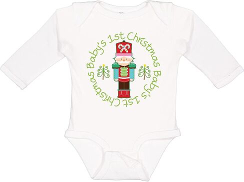 inktastic Nutcracker First Christmas Babys 1st Long Sleeve Creeper in Saudi Arabia