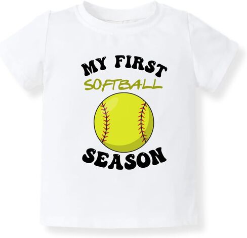 تي شيرت My First Softball Season للأطفال، تي شيرت للأطفال والصغار - تي شيرت رياضي للكرة اللينة لمحبي الكرة اللينة in Kuwait