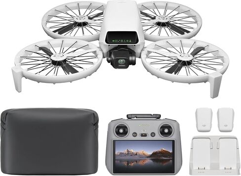 مجموعة طائرة DJI Flip Drone Fly More مع وحدة تحكم عن بعد RC 2، 3 بطاريات لوقت طيران 93 دقيقة + حقيبة ظهر + بطاقة SD + وسادة هبوط، قارئ بطاقات in Kuwait
