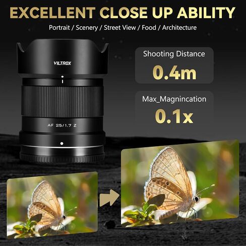 25mm f/1.7 APS-C Prime Lens for Sony E-Mount - Fast Autofocus Large Aperture Lens Compatible with Sony a6600, a6700, ZV-E10, A7C, A7II, A7III, A7RII/III/IV/V, A7SIII, FX30, FX3, A9, ZV-E1, A7CR in Saudi Arabia