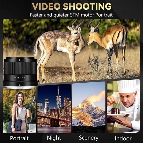 25mm f/1.7 APS-C Prime Lens for Sony E-Mount - Fast Autofocus Large Aperture Lens Compatible with Sony a6600, a6700, ZV-E10, A7C, A7II, A7III, A7RII/III/IV/V, A7SIII, FX30, FX3, A9, ZV-E1, A7CR in Saudi Arabia