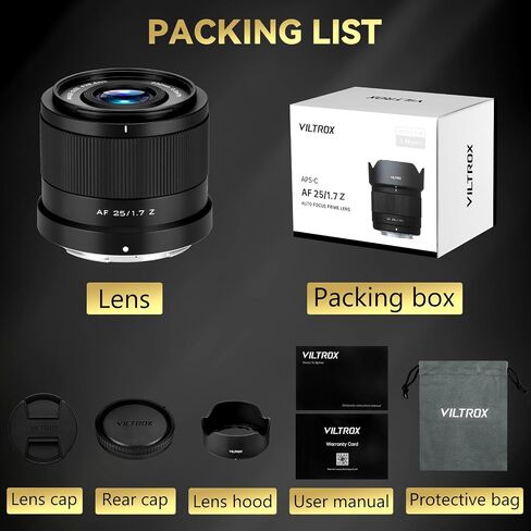 25mm f/1.7 APS-C Prime Lens for Sony E-Mount - Fast Autofocus Large Aperture Lens Compatible with Sony a6600, a6700, ZV-E10, A7C, A7II, A7III, A7RII/III/IV/V, A7SIII, FX30, FX3, A9, ZV-E1, A7CR in Saudi Arabia