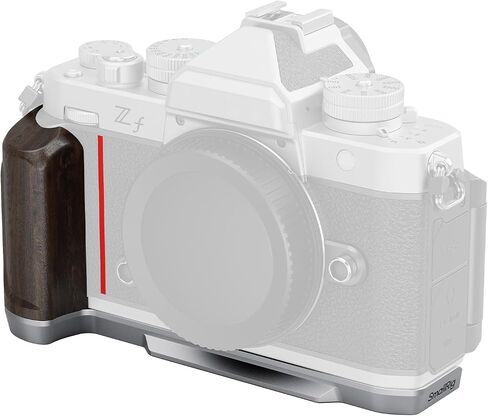 قبضة خشبية على شكل حرف L من SmallRig لكاميرا Nikon Z f مدمجة ولوحة سريعة التحرير لـ Arca وفتحة حزام المعصم، مقبض خشبي مريح مع 1/4"-20 فتحة ملولبة للحوامل الثلاثية (فضي) - 5707 in Saudi Arabia