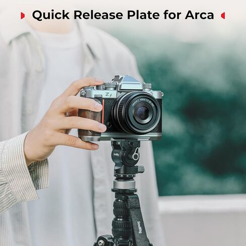 قبضة خشبية على شكل حرف L من SmallRig لكاميرا Nikon Z f مدمجة ولوحة سريعة التحرير لـ Arca وفتحة حزام المعصم، مقبض خشبي مريح مع 1/4"-20 فتحة ملولبة للحوامل الثلاثية (فضي) - 5707 in Saudi Arabia