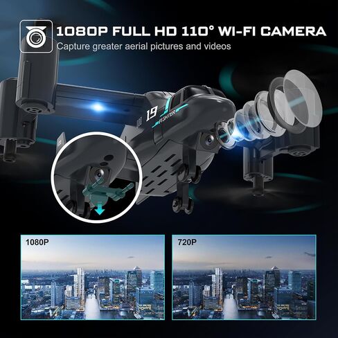طائرة بدون طيار LM19 مع كاميرا عالية الدقة، طائرة هليكوبتر عسكرية RC V22 Osprey RC، 2.4G 4CH RC كوادكوبتر مع فيديو مباشر واي فاي، مفتاح واحد للإقلاع/الهبوط، RTF، طائرات بدون طيار FPV للبالغين، بطاريتان (720 بكسل) in Kuwait
