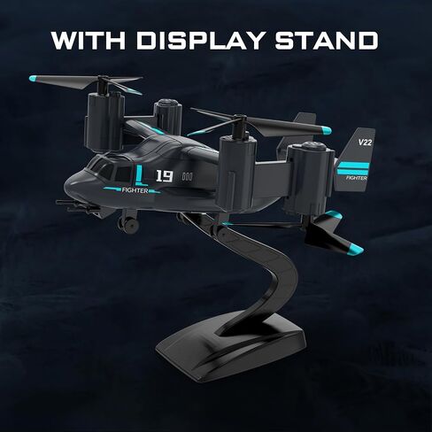 طائرة بدون طيار LM19 مع كاميرا عالية الدقة، طائرة هليكوبتر عسكرية RC V22 Osprey RC، 2.4G 4CH RC كوادكوبتر مع فيديو مباشر واي فاي، مفتاح واحد للإقلاع/الهبوط، RTF، طائرات بدون طيار FPV للبالغين، بطاريتان (720 بكسل) in Kuwait