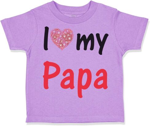 Toddler T-Shirt Dad I Love My Papa Dad Father's Day Daddy Cotton Papa Boy & Girl Clothes Heart Baby Funny Tee Lavender Design Only 3T in Saudi Arabia