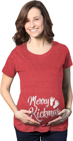 Maternity Merry Kickmas Pregnancy T Shirt Cute Christmas Tee in Saudi Arabia