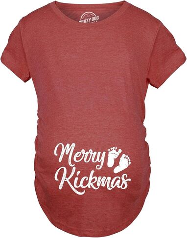 Maternity Merry Kickmas Pregnancy T Shirt Cute Christmas Tee in Saudi Arabia