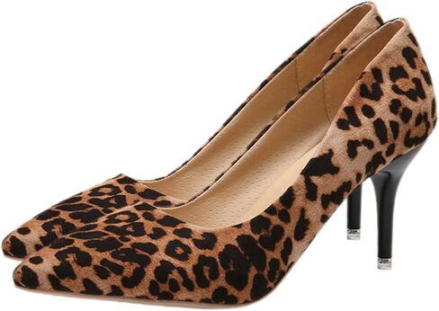 1 Pair of Leopard Print High Heels Leopard Print High Heel Women Pointed Toe High Heels Single Sneakers Shoes for Women in Saudi Arabia
