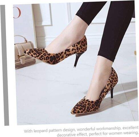 1 Pair of Leopard Print High Heels Leopard Print High Heel Women Pointed Toe High Heels Single Sneakers Shoes for Women in Saudi Arabia