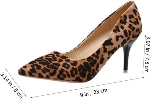 1 Pair of Leopard Print High Heels Leopard Print High Heel Women Pointed Toe High Heels Single Sneakers Shoes for Women in Saudi Arabia