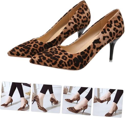 1 Pair of Leopard Print High Heels Leopard Print High Heel Women Pointed Toe High Heels Single Sneakers Shoes for Women in Saudi Arabia