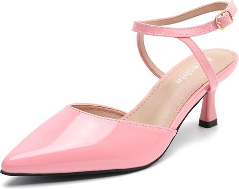 fereshte Women's Pointed Toe Ankle Strap Heels, Kitten Heel Pumps, Slingback Sandals in Saudi Arabia