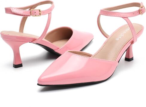fereshte Women's Pointed Toe Ankle Strap Heels, Kitten Heel Pumps, Slingback Sandals in Saudi Arabia