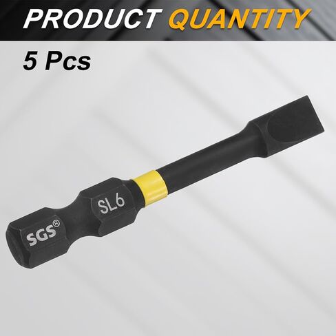 HARFINGTON 5 قطع SL3.5 لقم مفك براغي مشقوقة 3.5 مم طرف مشقوق 1/4 بوصة ساق سداسية 50 مم (2 بوصة) رأس مسطح مغناطيسي طويل فوسفات S2 مفك براغي فولاذي لقمة ثقب أداة كهربائية in Kuwait