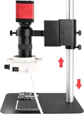 مجهر رقمي 13 ميجابكسل للإلكترونيات، عدسة تركيب 130X C، HDMI، VGA، مجهر فيديو رقمي صناعي، كاميرا لحام (مجموعة C) in Kuwait