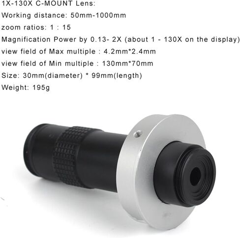 مجهر فيديو رقمي صناعي، كاميرا USB بدقة 48 ميجابكسل 4K 1080P HDMI، تكبير 130X، عدسة C-Mount، دعم ناتئ للإصلاح واللحام (37CM-camera-01) in Kuwait