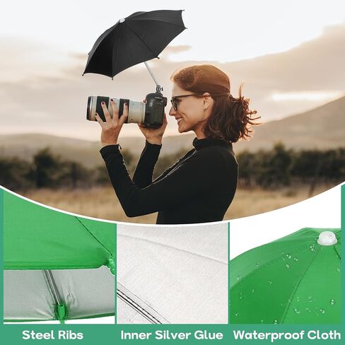 PATIKIL Camera Umbrella, 10.6 Inch Sunshade Camera Hot Shoe Umbrella Protector Waterproof Rain Cover Protector for Nikon, Green in Saudi Arabia