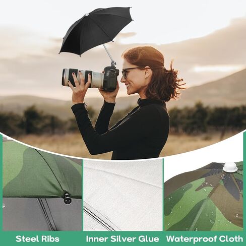 PATIKIL Camera Umbrella, 10.6 Inch Sunshade Camera Hot Shoe Umbrella Protector Waterproof Rain Cover Protector for Nikon, Camouflage in Saudi Arabia