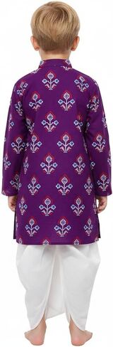 Chandrakala Kids Kurta dhoti مجموعة للبنين الهندي المطبوع العرقية المطبوعة (KK122-P) in Saudi Arabia