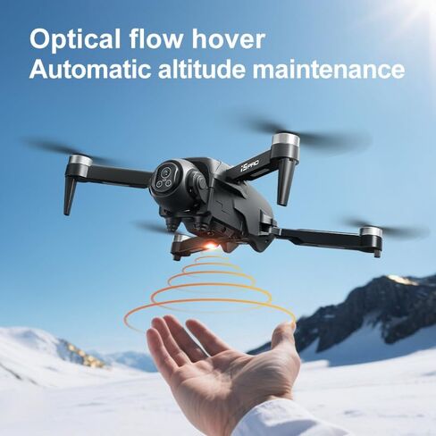 Drones with Camera Brushless Motor Drone for Adult Beginner HD Camera Optical Flow Positioning 150° Electrically Adjustable Foldable Gesture Photo Mini RC Quadcopter 2 Battery FPV Drones I5 Pro (Black) in Kuwait