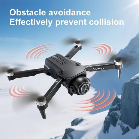 Drones with Camera Brushless Motor Drone for Adult Beginner HD Camera Optical Flow Positioning 150° Electrically Adjustable Foldable Gesture Photo Mini RC Quadcopter 2 Battery FPV Drones I5 Pro (Black) in Kuwait